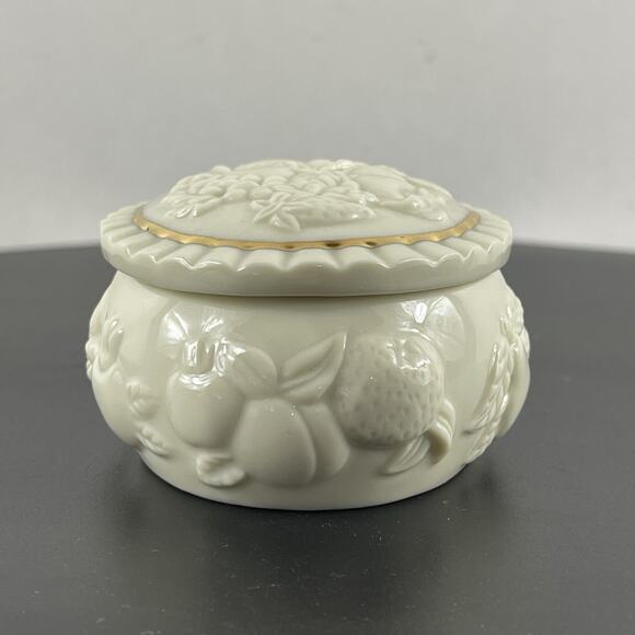 1998 Lenox The Fruits of Life KEEPSAKE TRINKET BOX 24K Gold Trim - Picture 2 of 8